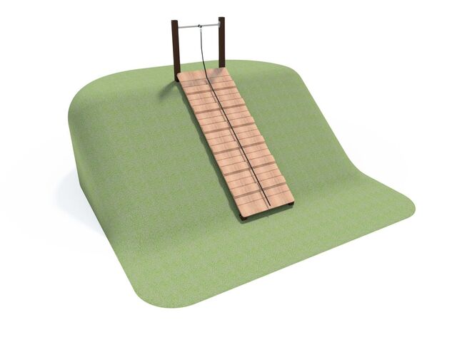 Lezecká stěna do svahu s lanem