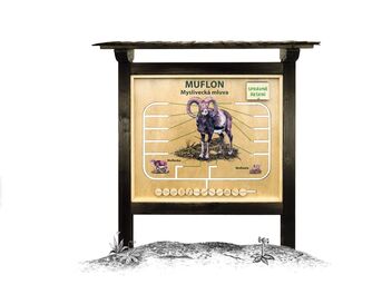 Naučná tabule - Myslivecká mluva ( MUFLON )