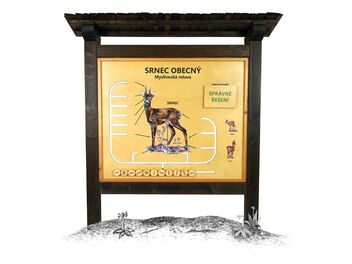 Naučná tabule - Myslivecká mluva ( SRNEC )