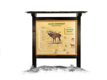 Naučná tabule - Myslivecká mluva ( JELEN evropský )