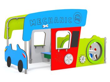 Kombinovaná sestava autodílna a květinářství