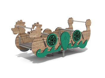 Pružinové houpadlo vikingská loď - recykling