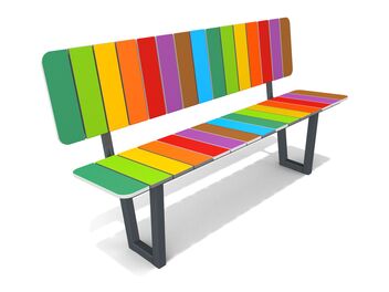 Lavička s opěradlem barevná