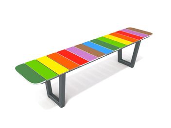 Lavička bez opěradla barevná