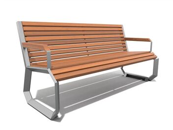 Lavička s opěradlem a područkami