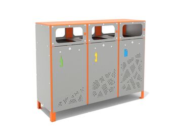 Odpadkový koš se stříškou na tříděný odpad 3 x 45 l