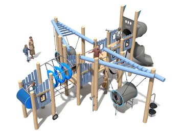 Herní sestava LETADLO dřevo akát