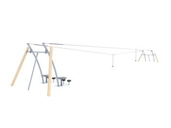 Dvojitá lanová dráha dřevo akát