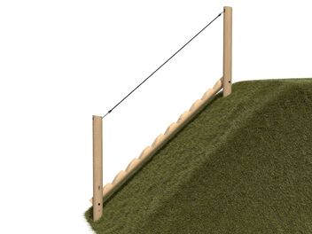 Schody do svahu s lanem dřevo akát