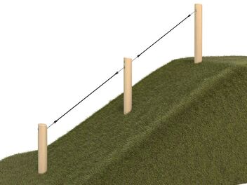 Lanový výlez do svahu dřevo akát