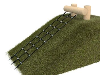 Lanová síť do svahu dřevo akát