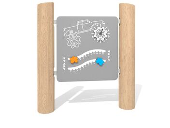 Edukační tabule závod s autem dřevo akát