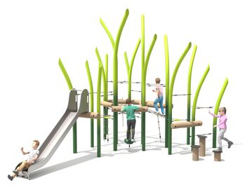 Šplhací sestava se skluzavkou