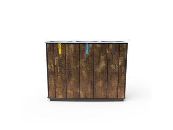 Trojitý odpadkový koš na separovaný odpad 3x50 l  - hpl