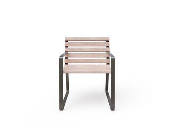 Parková lavička s opěradlem a područkami 0,6 m - dřevo