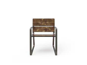 Parková lavička s opěradlem a područkami 0,6 m - hpl