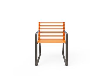 Parková lavička s opěradlem a područkami 0,6 m - kov