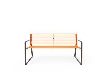 Parková lavička s opěradlem a područkami 1,5 m - kov