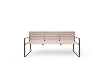 Parková lavička s opěradlem a područkami 1,8 m - dřevo