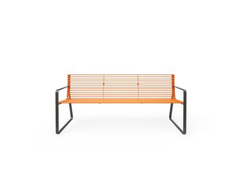 Parková lavička s opěradlem a područkami 1,8 m - kov