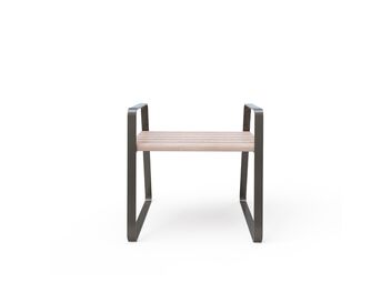 Parková lavička bez opěradla s područkami 0,6 m - dřevo