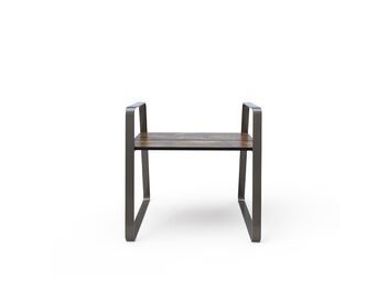 Parková lavička bez opěradla s područkami 0,6 m - hpl