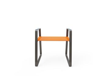 Parková lavička bez opěradla s područkami 0,6 m - kov