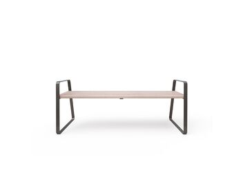 Parková lavička bez opěradla s područkami 1,5 m - dřevo