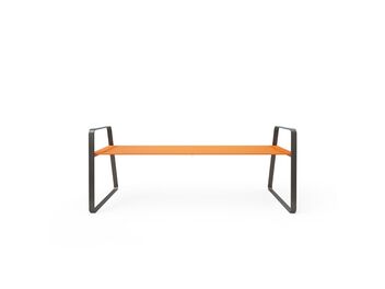 Parková lavička bez opěradla s područkami 1,5 m - kov