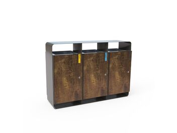 Trojitý odpadkový koš na separovaný odpad 3x60 l - hpl
