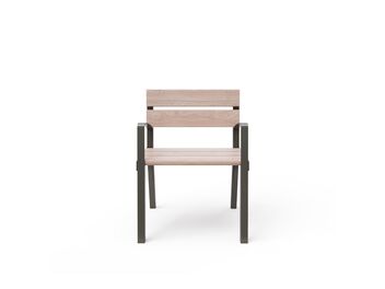 Parková lavička s opěradlem a područkami 0,6 m - dřevo