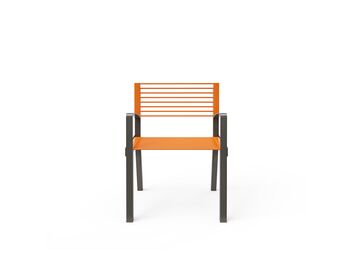 Parková lavička s opěradlem a područkami 0,6 m - kov