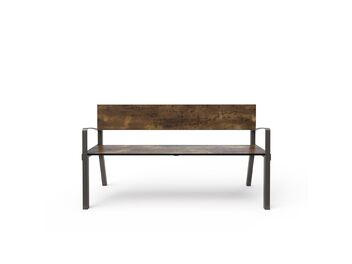 Parková lavička s opěradlem a područkami 1,5 m - hpl