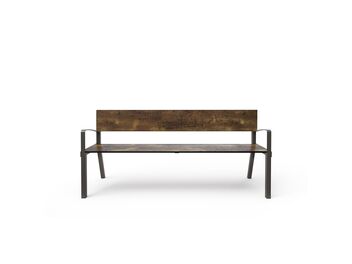 Parková lavička s opěradlem a područkami 1,8 m - hpl