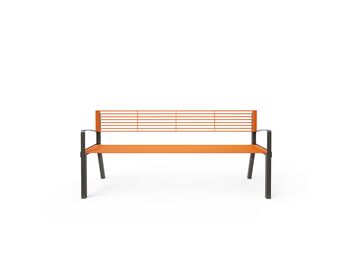 Parková lavička s opěradlem a područkami 1,8 m - kov