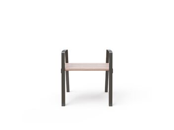 Parková lavička bez opěradla s područkami 0,6 m - dřevo