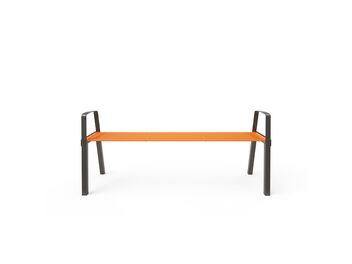 Parková lavička bez opěradla s područkami 1,5 m - kov