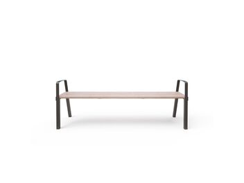 Parková lavička bez opěradla s područkami 1,8 m - dřevo