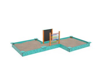 Dvojité pískoviště s tabulí a počítadlem