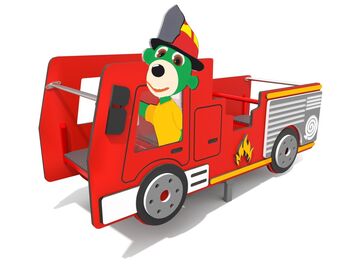 Pružinové houpadlo - hasičské auto s Treflíkem