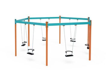 Řetězová houpačka 6 míst normal s opěradlem 1,5 m